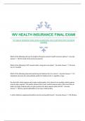 WV HEALTH INSURANCE FINAL EXAM|GUARANTEED EXAM QUESTIONS WITH ACCURATE ANSWERS