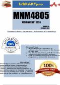 MNM4805 Assignment 1 (COMPLETE ANSWERS) 2024