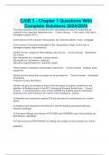 CAIB 2 - Chapter 1 Questions With Complete Solutions 2024/2025