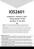 IOS2601 Assignment 1 (ANSWERS) Semester 2 2024 - DISTINCTION GUARANTEED