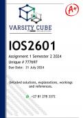 IOS2601 Assignment 1 (DETAILED ANSWERS) Semester 2 2024 - DISTINCTION GUARANTEED