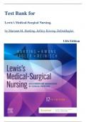 Test Bank for Lewis's Medical-Surgical Nursing,  by Mariann M. Harding, Jeffrey Kwong, DebraHagler 