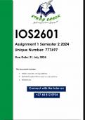 IOS2601 Assignment 1 (QUALITY ANSWERS) Semester 2 2024