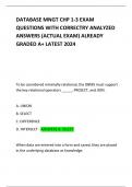 DATABASE MNGT CHP 1-3 EXAM QUESTIONS WITH CORRECTRY ANALYZED ANSWERS (ACTUAL EXAM) ALREADY GRADED A+ LATEST 2024 