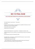 BIO 110 FINAL EXAM|VERIFIED WITH GUARANTEED ACCURATE ANSWERS