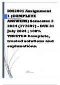 IOS2601 Assignment 1 (COMPLETE ANSWERS) Semester 2 2024 (777697) - DUE 31 July 2024 ; 100% TRUSTED Complete, trusted solutions and explanations. 