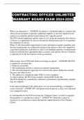 CONTRACTING OFFICER UNLIMITED WARRANT BOARD EXAM 2024-2025