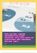 PMK-EE/PMK CAREER INFORMATION EXAM UPDATED 2024/2025 WITH 80 QUESTIONS AND ANSWERS SOLVED 100%