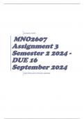 MNO2607 Assignment 3 Semester 2 2024 - DUE 16 September 2024