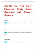 AAFCS Pre PAC Early  Education Study Guide Questions and Correct  Answers