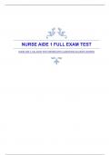 NURSE AIDE 1 FULL EXAM TEST|VERIFIED|WITH GUARANTEED ACCURATE ANSWERS