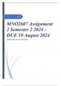 MNO2607 Assignment 2 Semester 2 2024 - DUE 19 August 2024