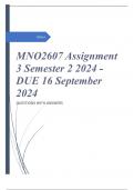  MNO2607 Assignment 3 Semester 2 2024 - DUE 16 September 2024