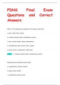 FDNS Final Exam Questions and Correct  Answers