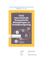 Samenvatting Algemene Economie (geld, internationale economische betrekkingen en bedrijfsomgeving) Bedrijfskunde MER blok 6