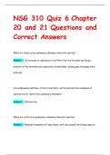 NSG 310 Quiz 6 Chapter  20 and 21 Questions and  Correct Answers