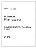 FNP - NU 636 Advanced Pharmacology - Comprehensive Final Exam Guide 2024.