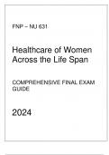 FNP - NU 631 Healthcare of Women Across the Life Span - Comprehensive Final Exam Guide 2024.