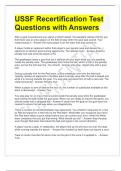 USSF Recertification Test Questions with Answers 