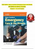 TEST BANK NANCY CAROLINE’S EMERGENCY CARE IN THE STREETS 9TH EDITION BY NANCY L. CAROLINE ISBN- 1284274047, ALL CHAPTERS | COMPLETE GUIDE A+