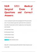 NUR 1211 Medical  Surgical Exam 2 Questions and Correct  Answer