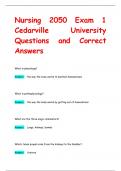 Nursing 2050 Exam 1  Cedarville University Questions and Correct  Answer