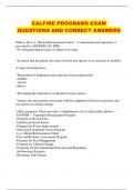 CALFIRE PROGRAMS EXAM QUESTIONS AND CORRECT ANSWERS