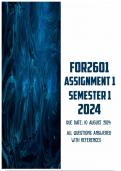 FOR2601 Assignment 1 Semester 2 2024 | Due 10 August 2024