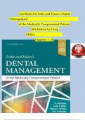 TEST BANK For Little and Falace's Dental Management of the Medically Compromised Patient, 10th Edition by Craig Miller, Verified Chapters 1 - 30, Complete Newest Version