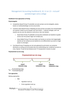 Summary Management Accounting Sections 8, 10, 11, 13 and additional notes of the lecture 