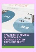 SPA EXAM 2 REVIEW QUESTIONS & ANSWERS RATED 100% CORRECT!!