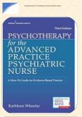 FULL TEST BANK FOR PSYCHOTHERAPY FOR THE ADVANCED PRACTICE PSYCHIATRIC NURSE: A HOW-TO GUIDE FOR EVIDENCE-BASED PRACTICE 3RD EDITION BY KATHLEEN WHEELER | 9780826193797 ALL CHAPTERS VERIFIED ANSWERS