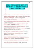 2024 ADVANCED NRP 8TH EDITION (1-11) PROVIDER CURRICULUM EXAM