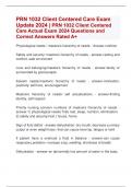 PRN 1032 Client Centered Care Exam  Update 2024 | PRN 1032 Client Centered  Care Actual Exam 2024 Questions and  Correct Answers Rated A+