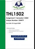 THL1502 Assignment 1 (QUALITY ANSWERS) Semester 2 2024