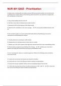 NUR 401 QUIZ - Prioritization Questions And Answers (2024/ 2025) (Verified Answers)