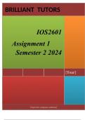 IOS2601 Assignment 1 (COMPLETE ANSWERS) Semester 2 2024 - DUE 31 July 2024 ; 100% TRUSTED Complete, trusted solutions and explanations. 