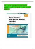 Test Bank_ Foundations and Adult Health Nursing 9th Edition ( Cooper