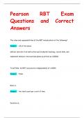 Pearson RBT Exam Questions and Correct  Answers