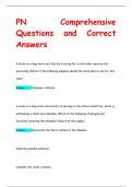 PN Comprehensive Questions and Correct  Answers