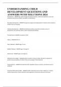 UNDERSTANDING CHILD DEVELOPMENT QUESTIONS AND ANSWERS WITH SOLUTIONS 2024