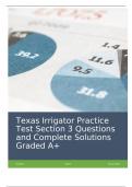 Texas Irrigator Practice Test Section 3 Questions and Complete Solutions Graded A+