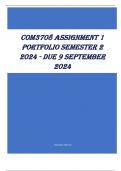 COM3708 Assignment 1 PORTFOLIO Semester 2 2024 - DUE 9 September 2024