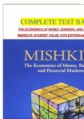 COMPLETE TEST BANK: THE ECONOMICS OF MONEY, BANKING, AND FINANCIAL MARKETS: STUDENT VALUE 10TH EDITION latest Update.