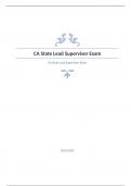 CA State Lead Supervisor Exam Question and answers rated A+