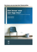 Samenvatting - "Een leraar voor een lege klas?" - H2, H3, H4, H6