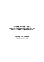 Samenvatting Talent Development Periode 2, jaar 1 (P) 2016-2017