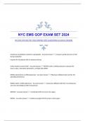 NYC EMS GOP EXAM SET 2024|VERIFIED WITH GUARANTEED ACCURATE ANSWERS