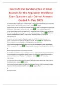 DAU CLM 059 Fundamentals of Small Business for the Acquisition Workforce Exam Questions with Correct Answers Graded A+ Pass 100%