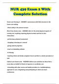 NUR 439 Exam 2 With Complete Solution